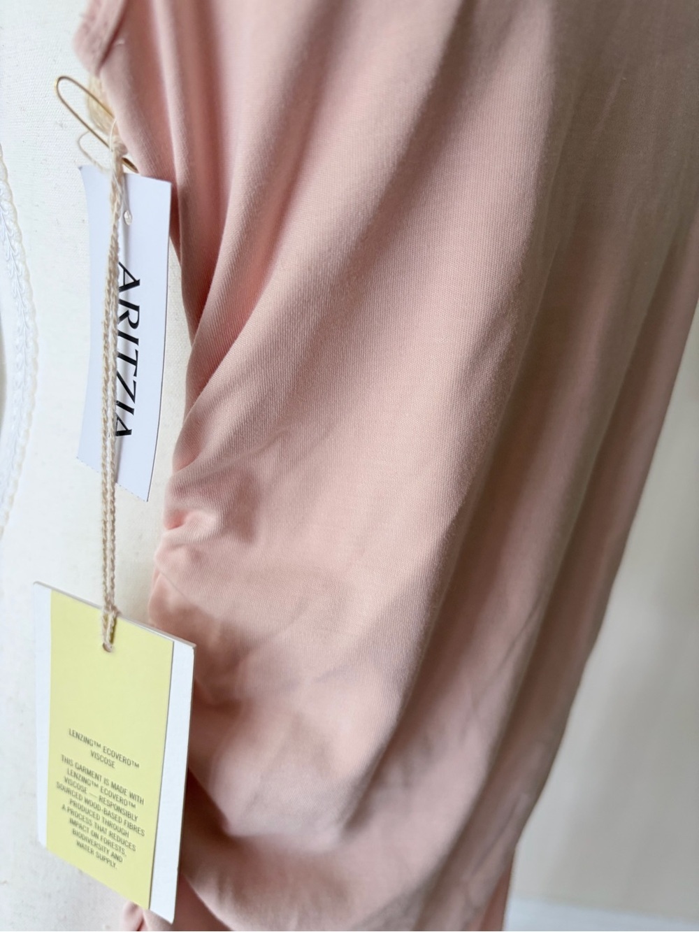 Aritzia Wilfred-Sleeveless Pink Ruffle Hem Midi Dress - Picture 5 of 11
